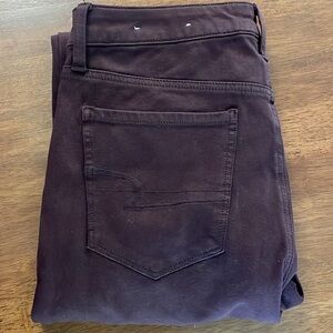 NWT American Eagle Hi Rise Jeggings Wine colored 12 XLong